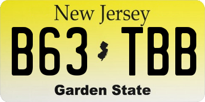 NJ license plate B63TBB