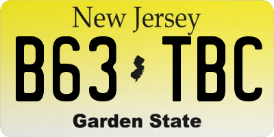 NJ license plate B63TBC