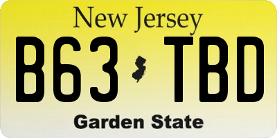 NJ license plate B63TBD