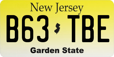 NJ license plate B63TBE