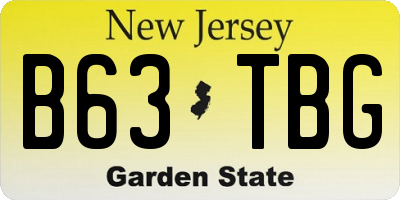 NJ license plate B63TBG