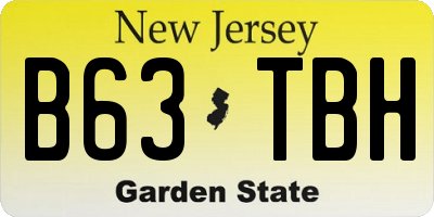 NJ license plate B63TBH
