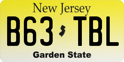 NJ license plate B63TBL