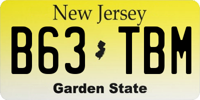 NJ license plate B63TBM