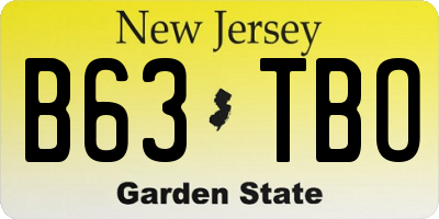NJ license plate B63TBO