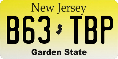 NJ license plate B63TBP