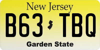 NJ license plate B63TBQ