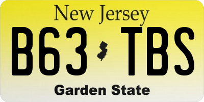 NJ license plate B63TBS