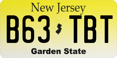 NJ license plate B63TBT