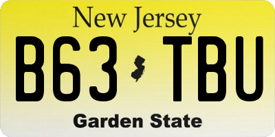 NJ license plate B63TBU
