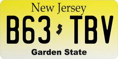NJ license plate B63TBV