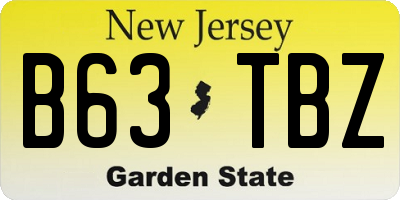 NJ license plate B63TBZ