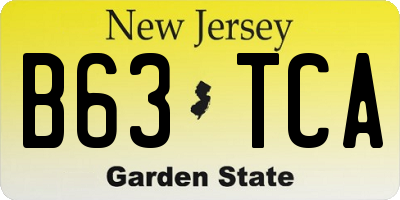 NJ license plate B63TCA