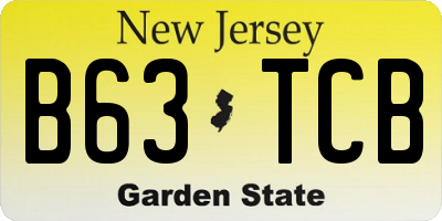 NJ license plate B63TCB