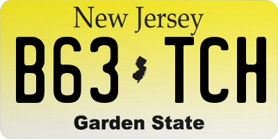 NJ license plate B63TCH