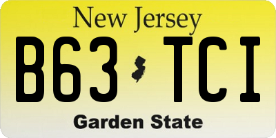 NJ license plate B63TCI