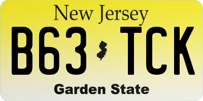 NJ license plate B63TCK
