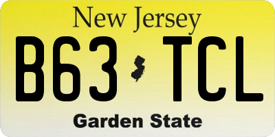 NJ license plate B63TCL