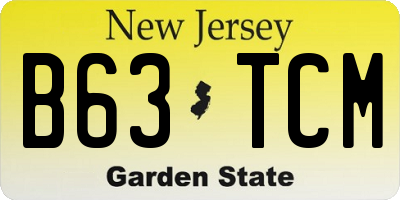 NJ license plate B63TCM