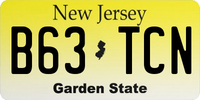 NJ license plate B63TCN