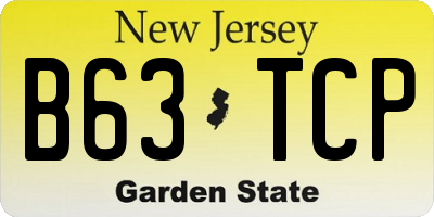 NJ license plate B63TCP
