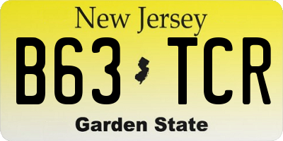 NJ license plate B63TCR