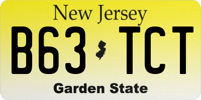 NJ license plate B63TCT