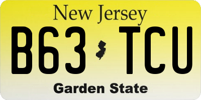 NJ license plate B63TCU