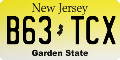 NJ license plate B63TCX