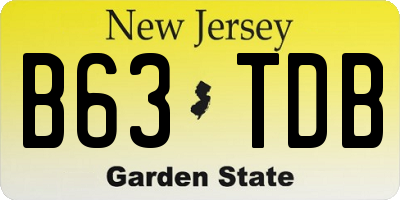 NJ license plate B63TDB