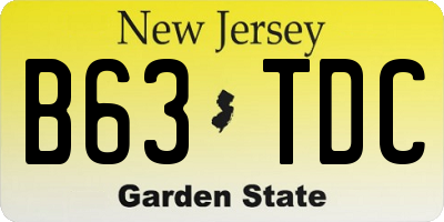 NJ license plate B63TDC