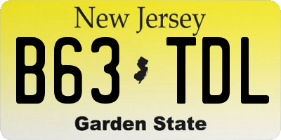 NJ license plate B63TDL