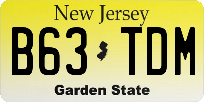 NJ license plate B63TDM
