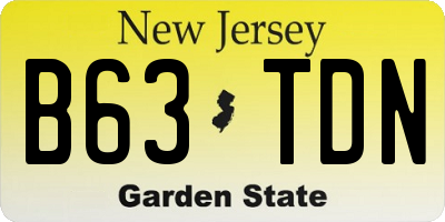 NJ license plate B63TDN
