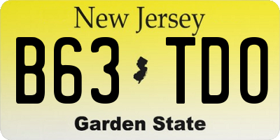 NJ license plate B63TDO