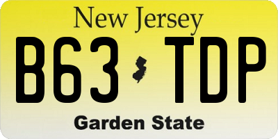 NJ license plate B63TDP