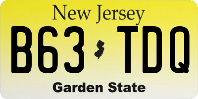 NJ license plate B63TDQ