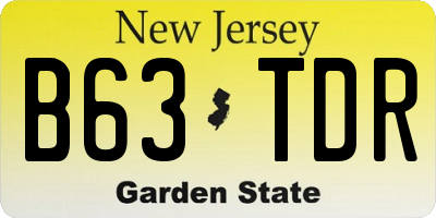NJ license plate B63TDR
