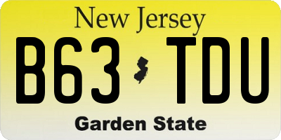 NJ license plate B63TDU