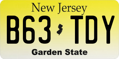NJ license plate B63TDY