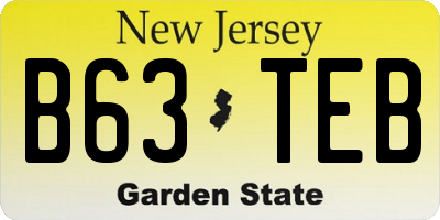 NJ license plate B63TEB