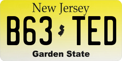 NJ license plate B63TED