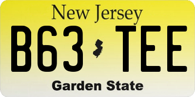 NJ license plate B63TEE
