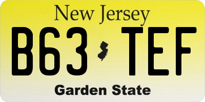 NJ license plate B63TEF