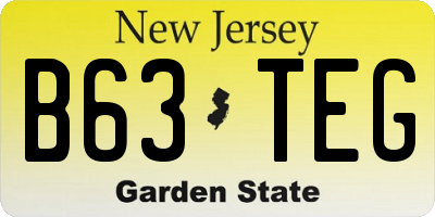 NJ license plate B63TEG