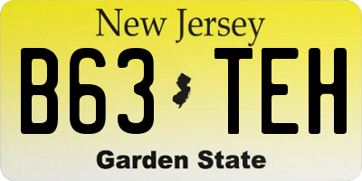 NJ license plate B63TEH