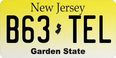 NJ license plate B63TEL