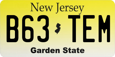 NJ license plate B63TEM