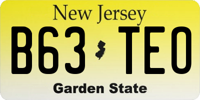 NJ license plate B63TEO