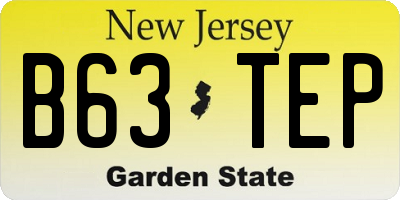 NJ license plate B63TEP